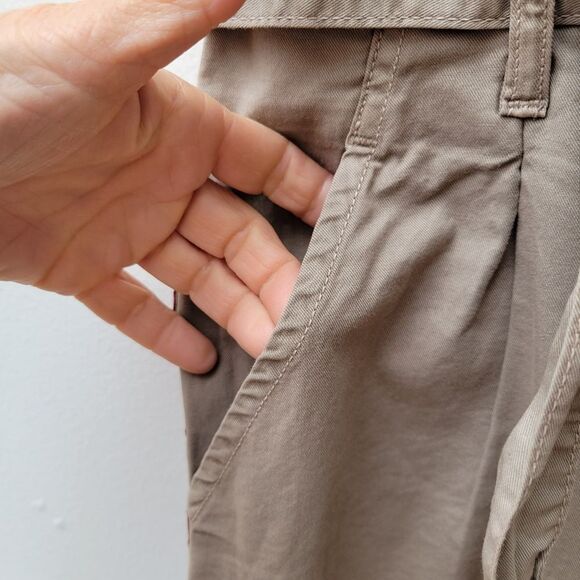 Sundry Relaxed Fit High Waisted Straight Leg Trousers Tan Orange Strip Size 31" - Picture 7 of 11